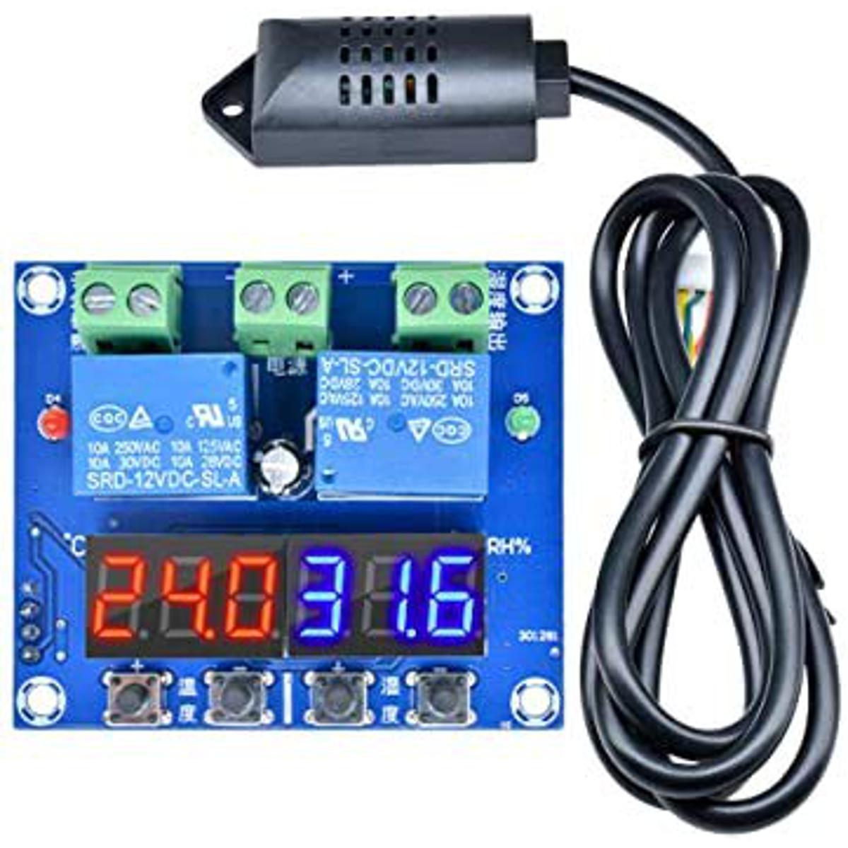XH-M452 Thermostat Temperature Humidity Thermometer Hygrometer Controller Module DC 12V LED Digital Display Dual Outputs