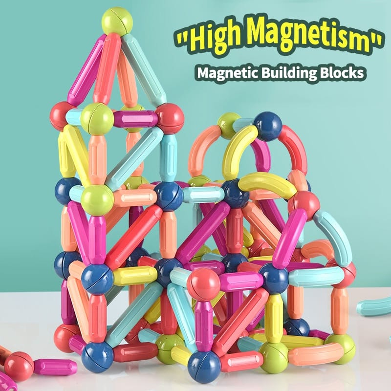 25 pes magnetic blocks toy -Magnetic Building Sticks and Balls Blocks Toy, Magnetic Bar, Stem Educational Construction Toys, 3D Magnet Building Puzzle Toys Gift for Kids Boys, Girls and Toddler Educational Learning 25 pes-only