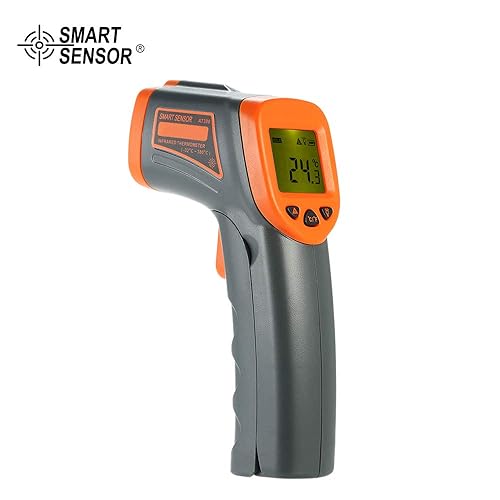 Portable Handheld Digital Non-contact IR Infrared Thermometer Temperature Tester Pyrometer Industrial Infrared Thermometer LCD Display with Backlight Centigrade Fahrenheit