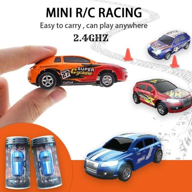Mini Remote Control Soda Can Car 4 Channel With Front And Back Lights - 2.4GHz - Car Size Approx. 8cm