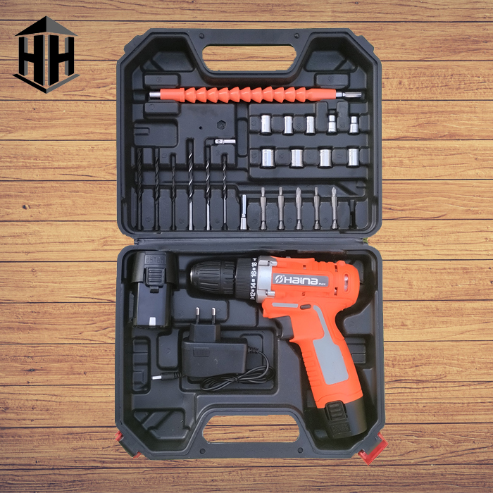 Haina 12v Original Cordless Drill Machine With Tools and Plastic