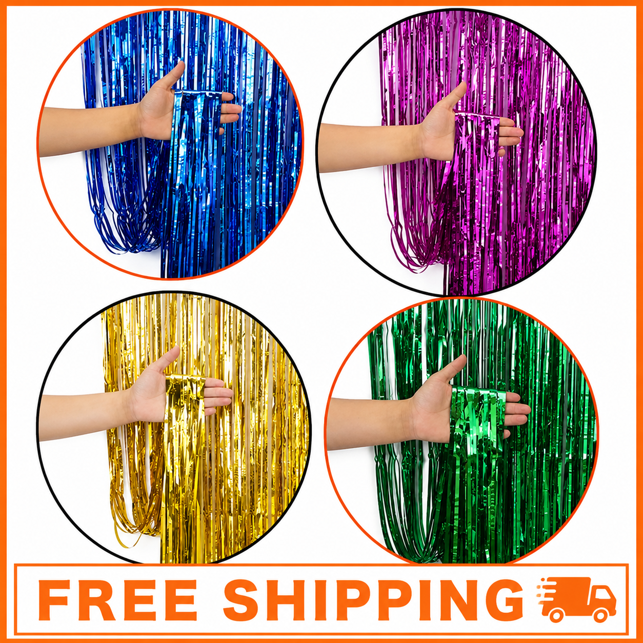 Backdrop Foil Fringe Curtains (6 Feet Height & 5 Feet width) Tinsel Foil Curtain | Ideal for Anniversary, Wedding, Birthday, Kids Room, Door Windows Wall Decoration Curtain Birthday Accessories