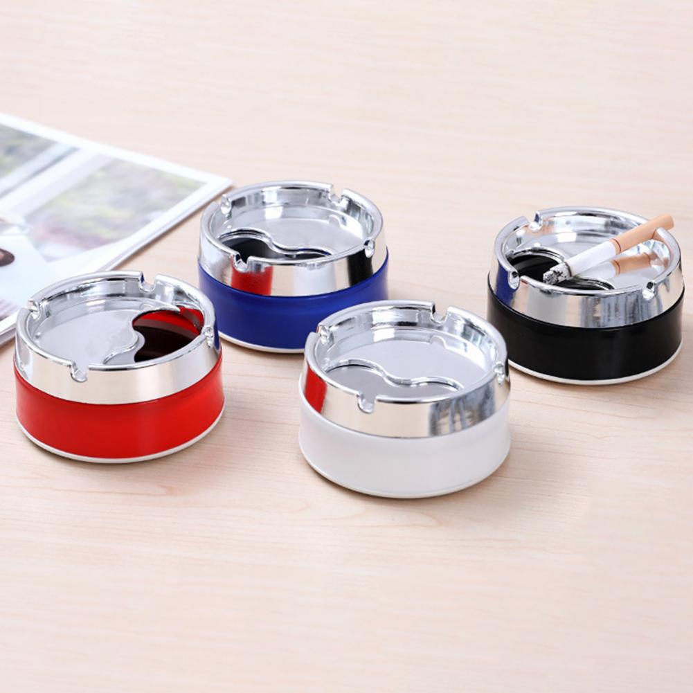 Title: Premium Stainless Steel Round Ashtray - Windproof Desktop Ash Holder with Groove Design - Portable Ash Tray for Home, Office, Outdoor & Car - Durable Ash Container