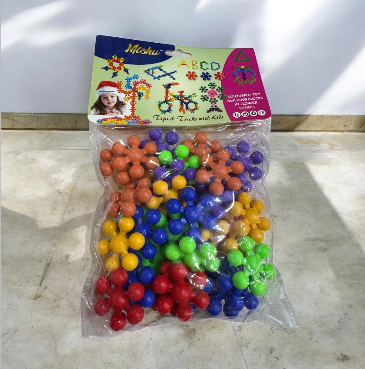 32 pcs Set Snow flakes colourful Toy building blocks in flower shapes