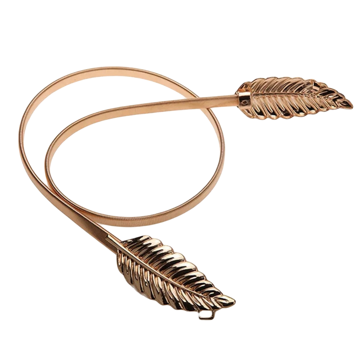 2022 New Women's Belt Gold Silver Leaf Elastic Metal Stretch High Waist Band Leaf Shape Belts For Girl Dress Cummerbund Wedding