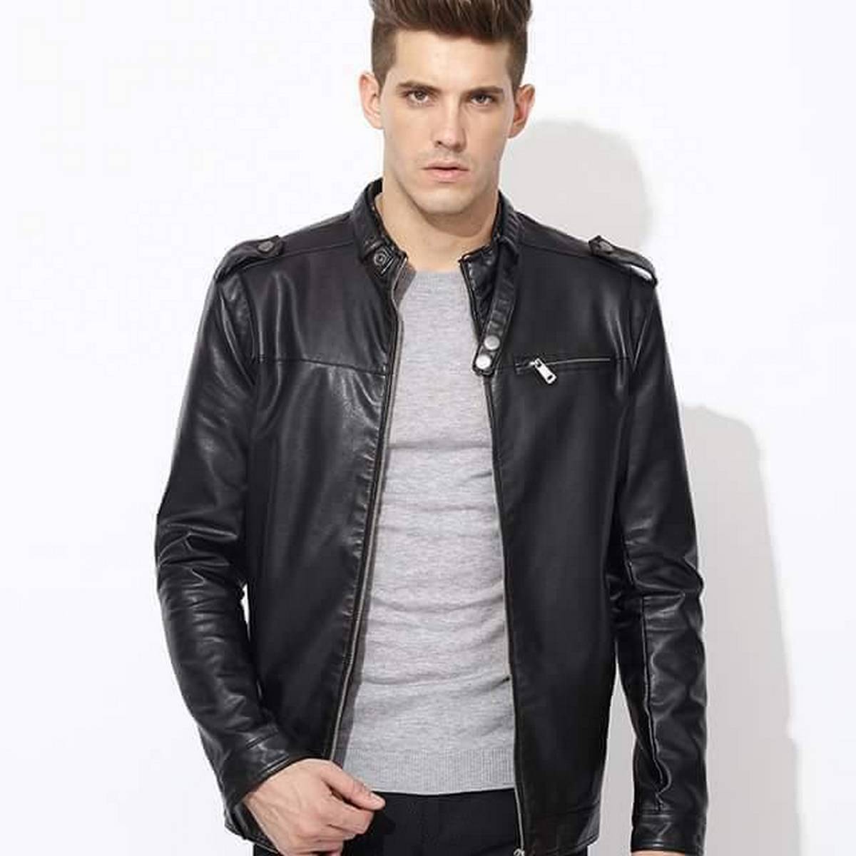 semi formal leather jacket