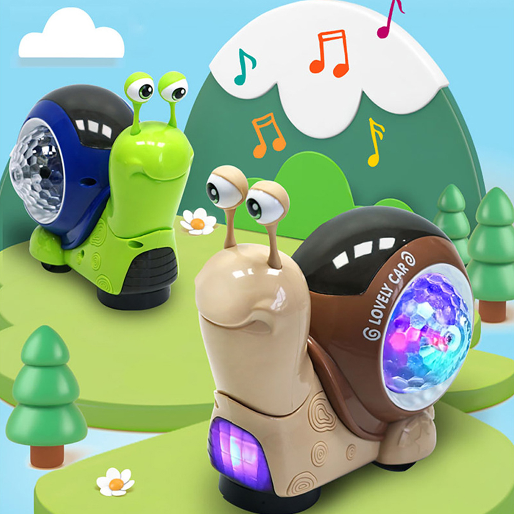 Electric Snail Toy Universal Shaking Head Snail With Music Light Projection Interaction Toys For Boys Girls Gifts