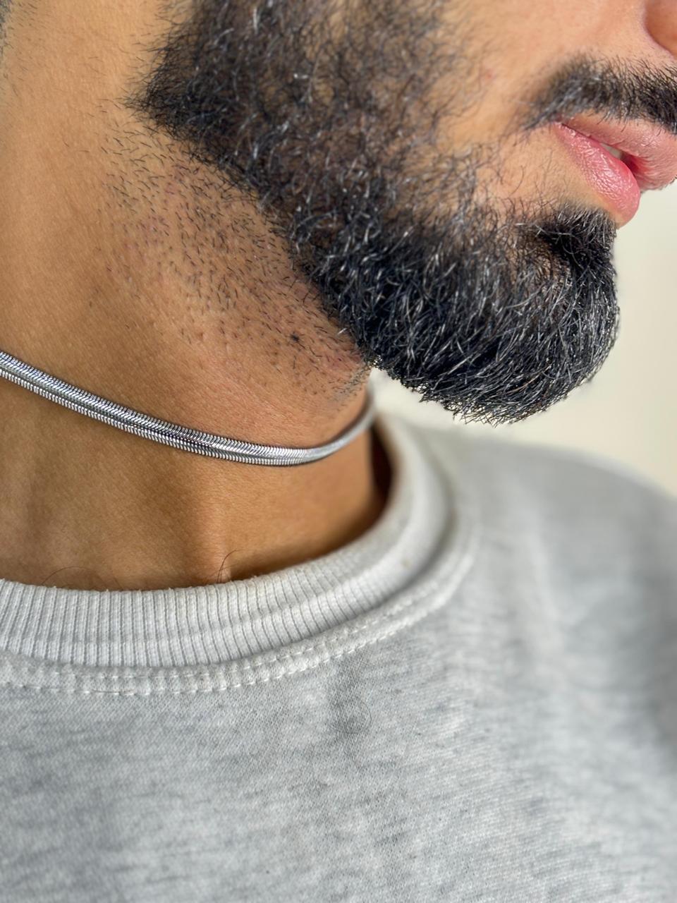 Silver Color Snake Chain Necklace for Men – Stylish Stainless Steel Look Neck Chain for Boys