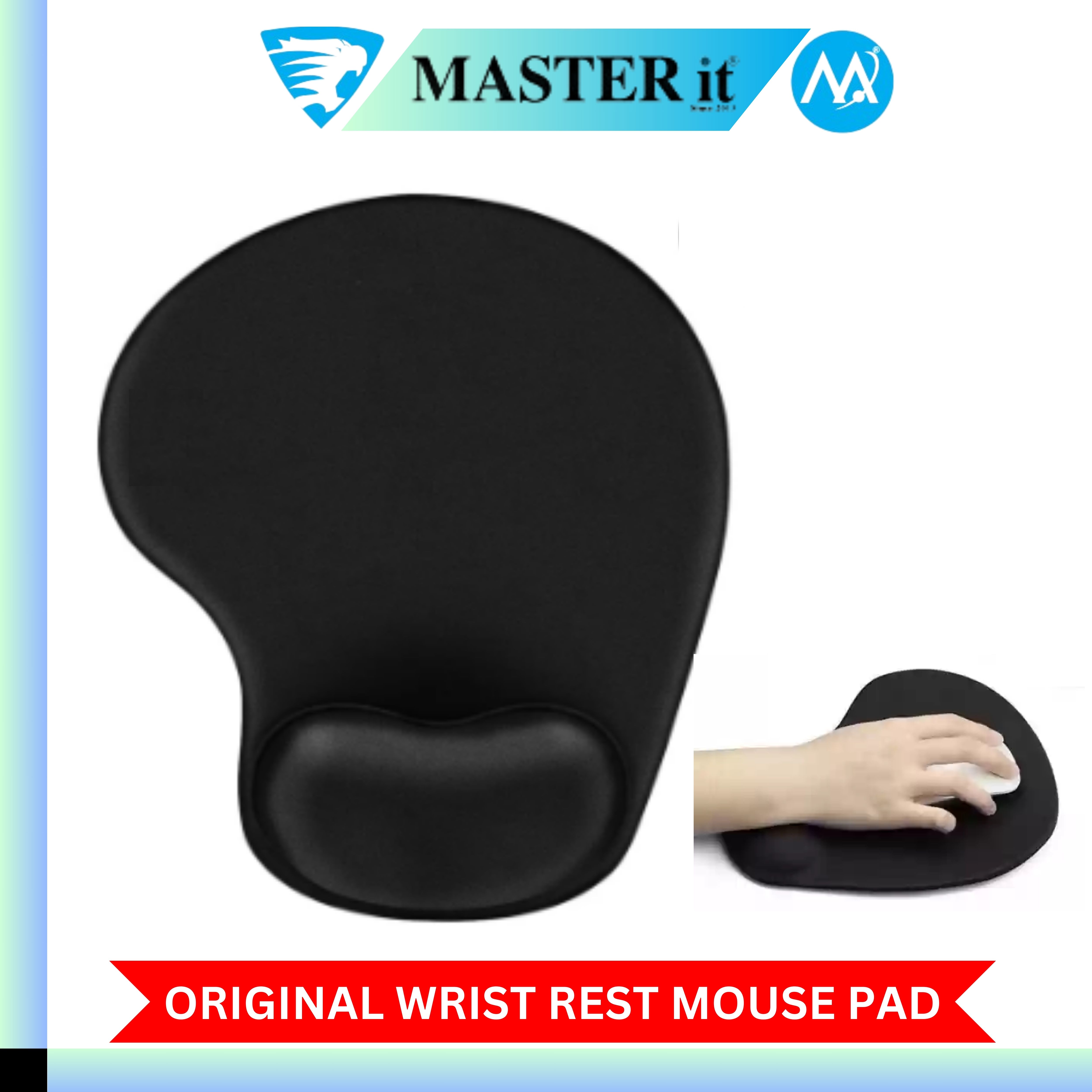 Original Mouse Pad With Cooling Gel & Foam - Thumb Shape Mousepad With Wrist Rest - Washable Mouse Mat & Non Slip