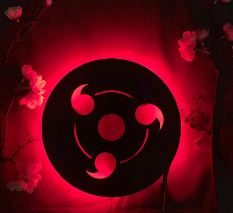 Naruto Sharingan 3D LED Wall GAMING Lamp – Anime Gaming Room Decor for Naruto Fans