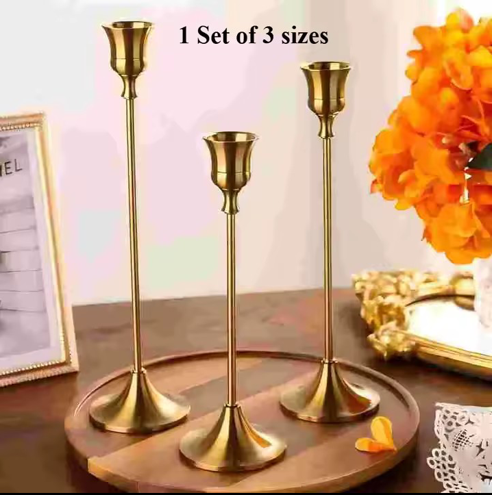 Vintage Design 3-Piece Candle Holder Set