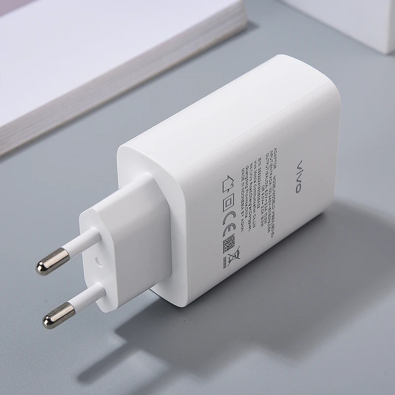 Original Vivo 18W Fast Charger Adapter - Quick Charge 3.0, Dual Engine, with Type C and Micro Data Cable