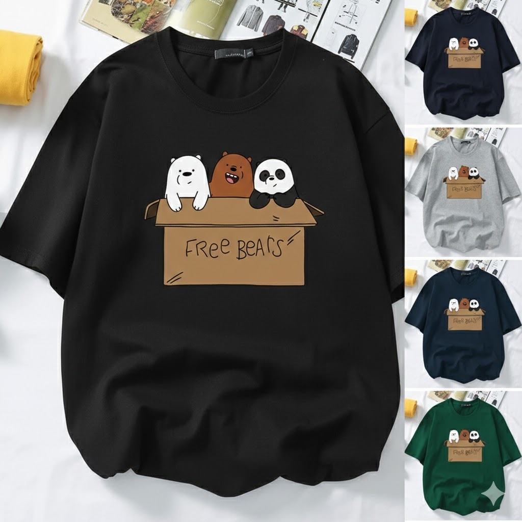 Shirt for Women Bears Printed Useful Item Great Value Smart Choice Worth Every Penny Daily Use Everyday Need