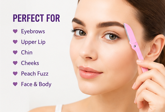 Original Japanese Pack Of 3- Feather Flamingo Facial Razor for Face, Eyebrows & Body shaving | 3-Piece Facial Touch-up Razor | Flamingo Facial Razors for Face, Eyebrows & Body Hair Removal