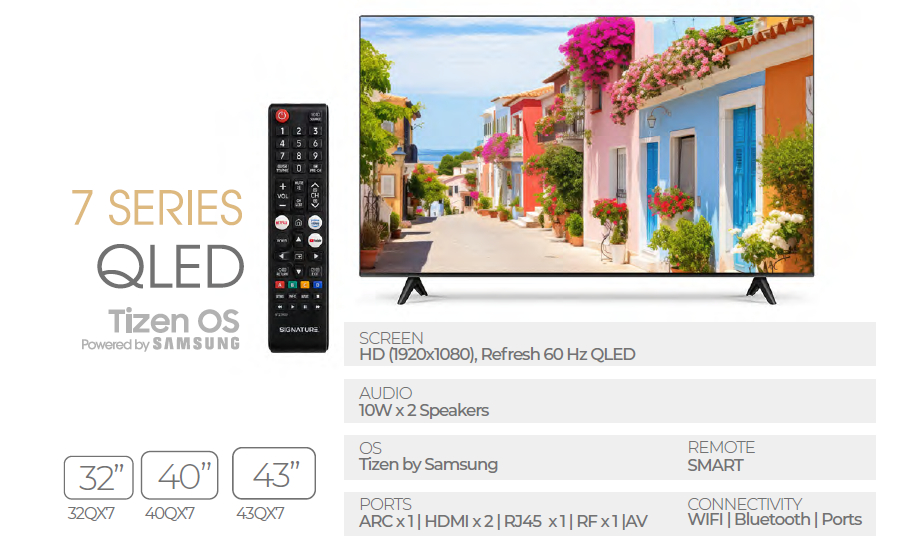 Signature Smart QLED 43QX7 43" Smart / Tizen Powered By SAMSUNG