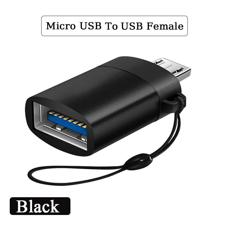 Micro OTG Adapter, Micro USB Male to USB-A Female Andriod OTG Adapter Compatible with Samsung S7 S6, OTG Micro Devices, Flash Drive, Keyboard (Black)