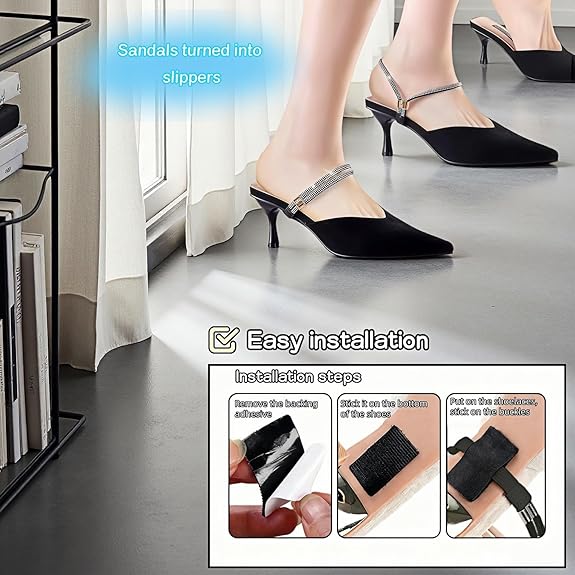 1 Pair High Heels Ankle Strap Crystal Diaond Shoe Lace Adjustable Elastic Band for Loose Heels, Flats & Sandals