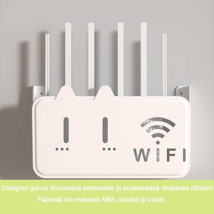 Wall Mounted WiFi Router Stand & Holder Wall Shelf | Wireless Storage Box & Decorative Cable Organizer | Wall-Mounted Modem Rack for Cord Management | Home Office Router Hider Shelf