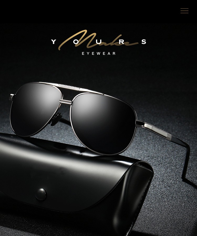 Men's Polarized Aviator Sunglasses – Black Frame & Lens | UV400 Protection | Stylish Driving & Travel Eyewear