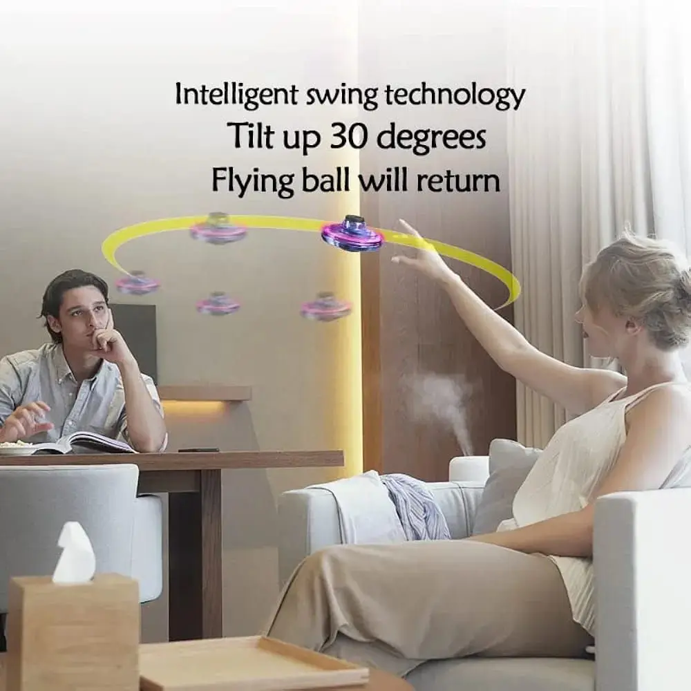 Led Mini Drone With Boomerang Function - Fun Spinner Flying Toy For Kids Perfect For Indoor And Outdoor Play