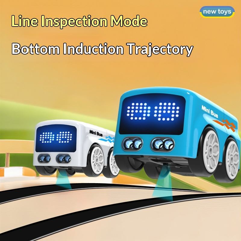 KIDDO KASTLE - Mini RC Intelligent Sensor Stunt Bus | 2.4GHz Remote Control Smart Mini Bus Toy with Object Following, Obstacle Avoidance, Music &amp; Rechargeable Battery | RC Bus for Kids | Blue &amp; White Assorted