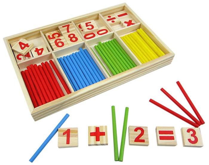 Wood Educational Number Math Calculate Game Toy Mathematics Puzzle Toys Kid Early Learning Counting Sticks Material Children