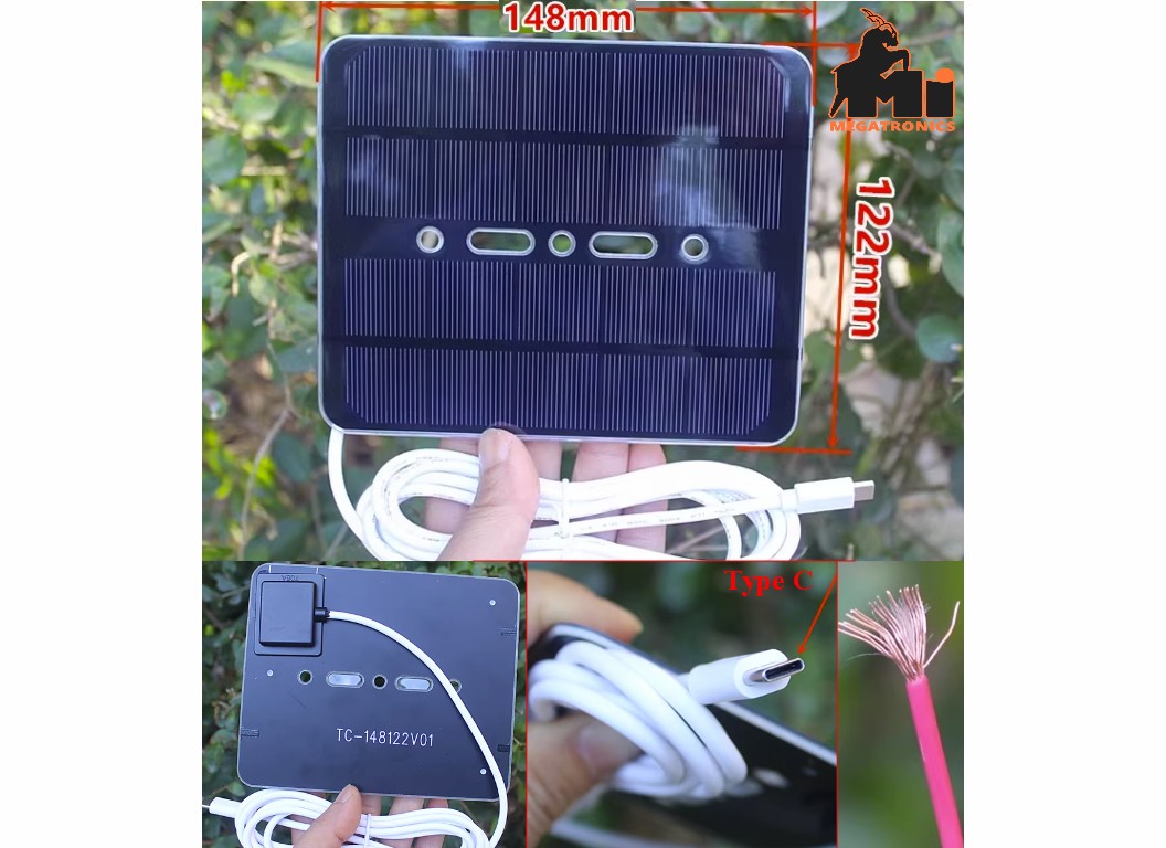 HQ 5V Regulated solar panel 1.5W solar charger type c charging power generation 2meters cable