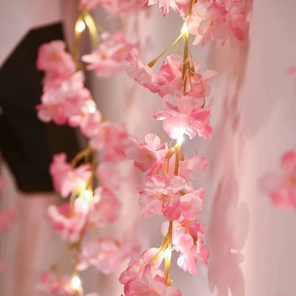 Led cherry flower string light - Home decoration led cherry flower bail light - Room weddings Decoration light