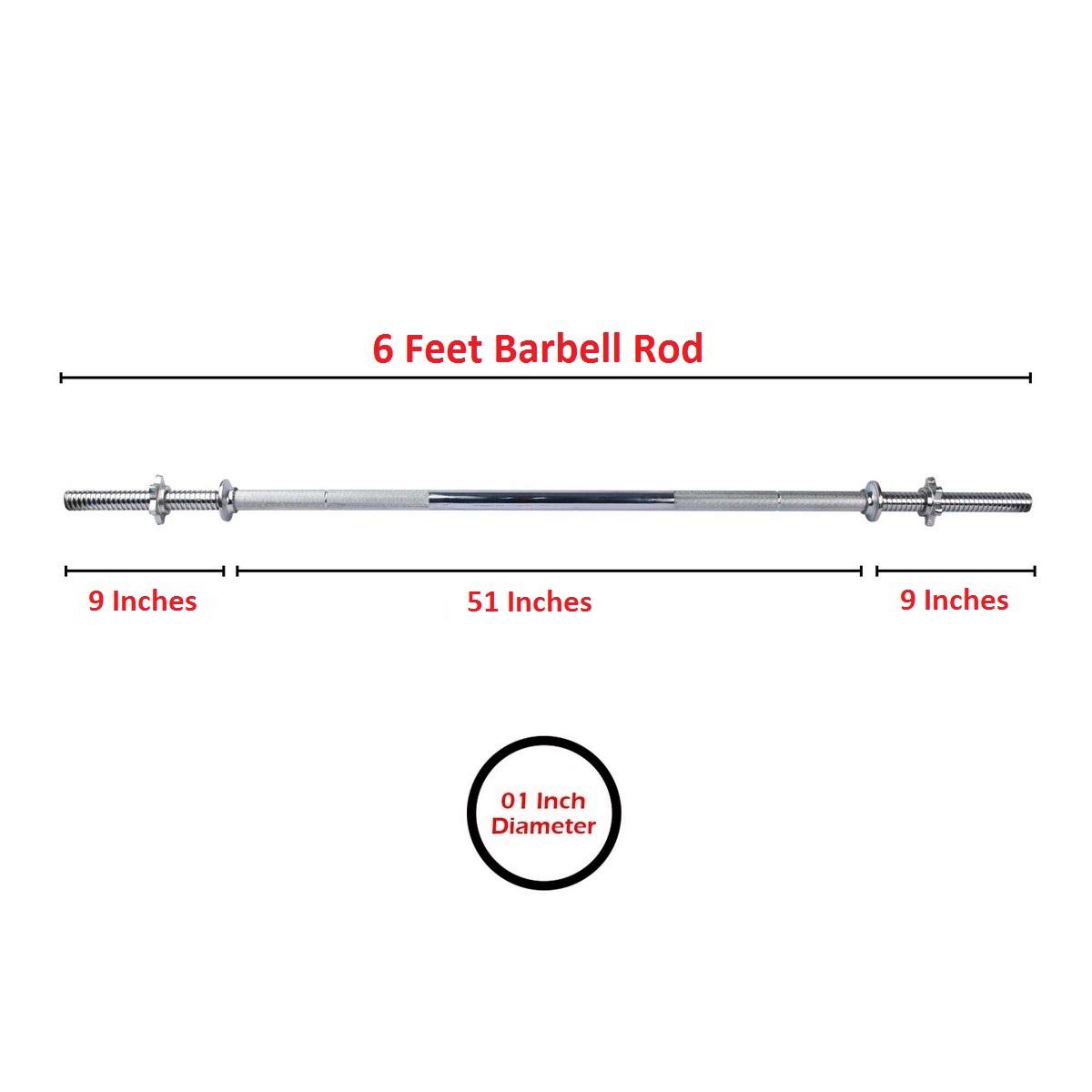 1ft 3ft 4ft 5ft 6ft Barbell Rod Iron Rod Solid Rod Curl Bar Body Building Rod Dumbbell Rod For Exercise