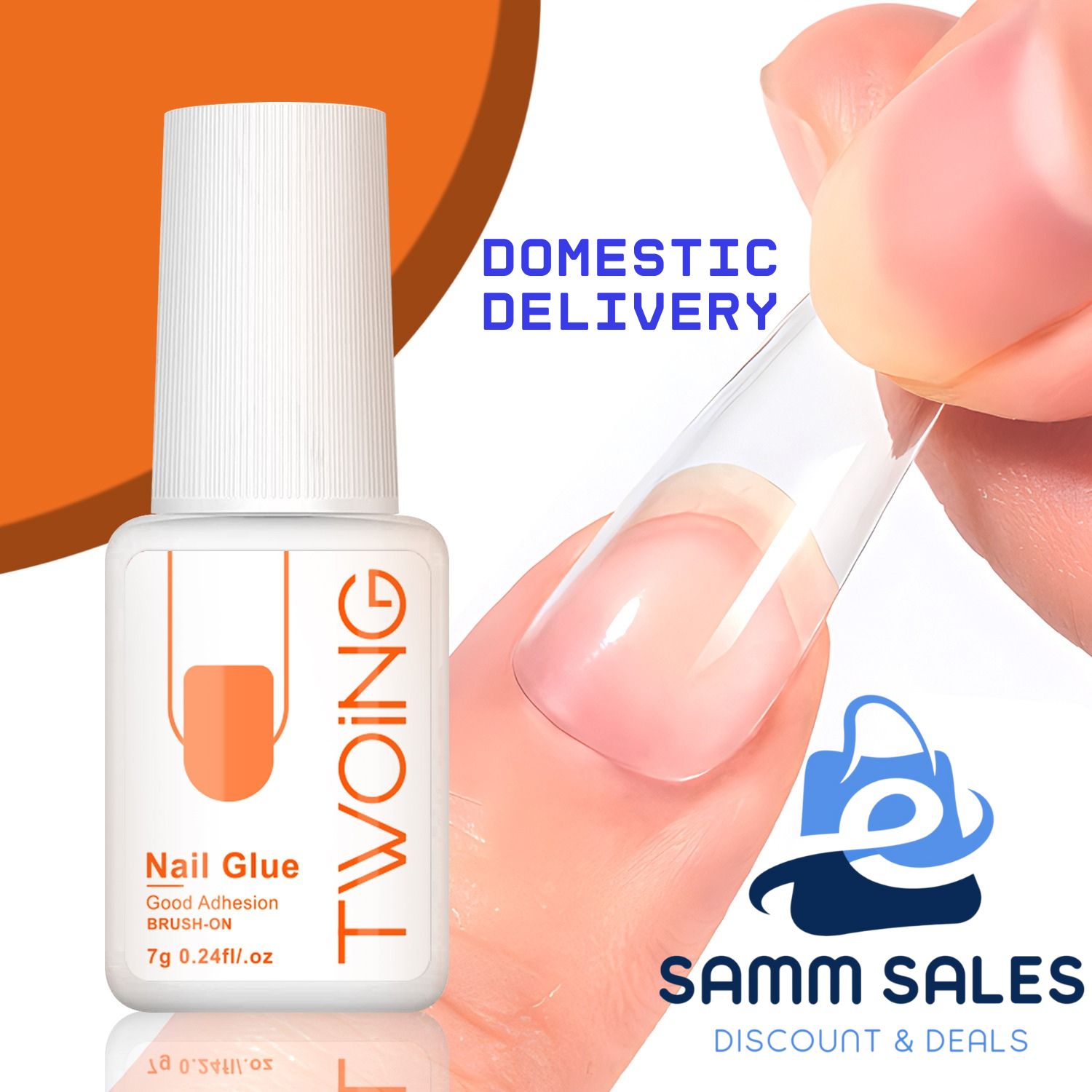 TWOING/ANTEGU 7g Super Strong Nail Glue, Quick-Dry Nail Glue Gel with Brush - Waterproof, Long-Lasting Adhesive for Press-On Nails & Rhinestones, Formaldehyde-Free, Ideal for Acrylic & Fake Nails, nail glue for fake nails, glue nails