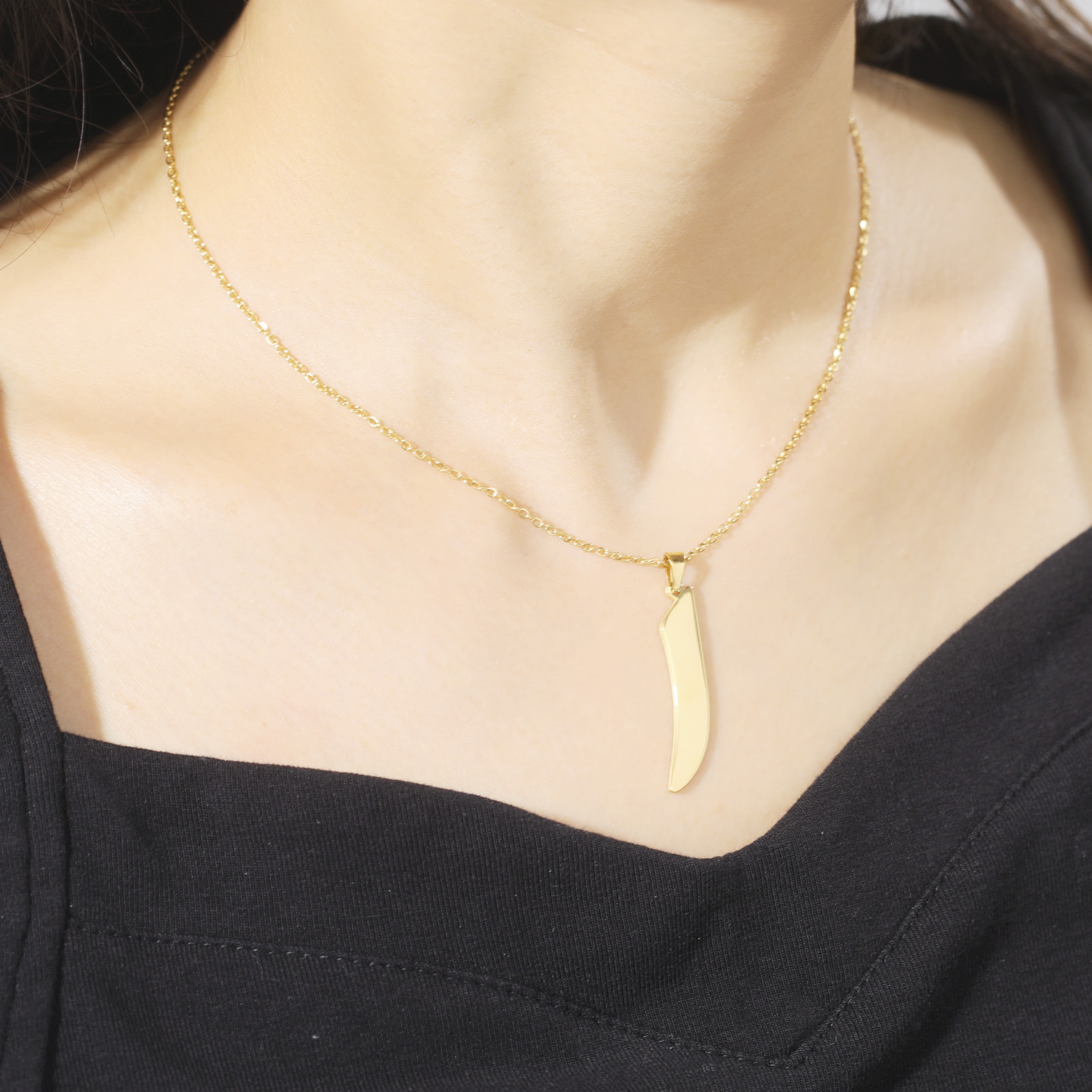 Stainless Steel 18K Gold Rose Gold Arabic Letter Chain Necklace Arab ...