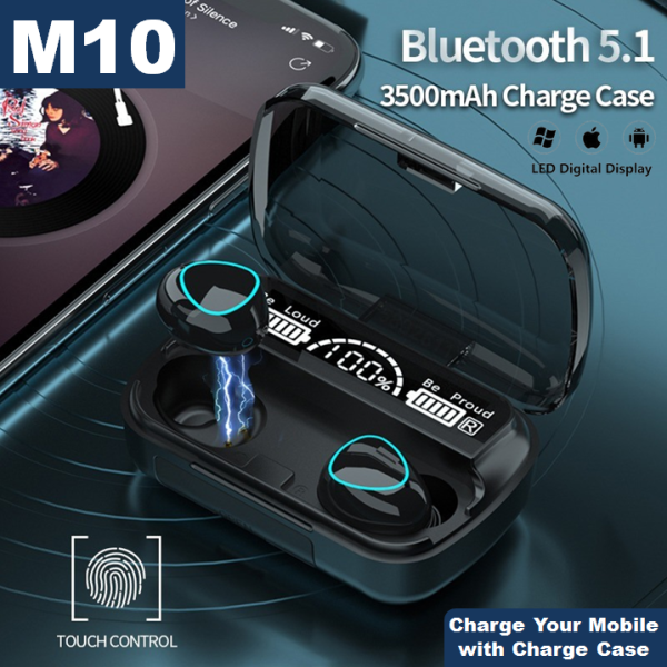 M10 &stearo TWS i12 Double Wireless tws i7sBluetooth Hand Free with Power Bank Stereo Earphones White bluetooth ear phone for all cell phones use