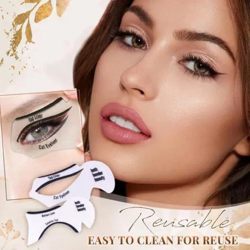 2PCs Eyeliner Stencils Winged Eyeliner Stencil Models Template Shaping Tools Eyebrows Template Card Eye Shadow Makeup Tool