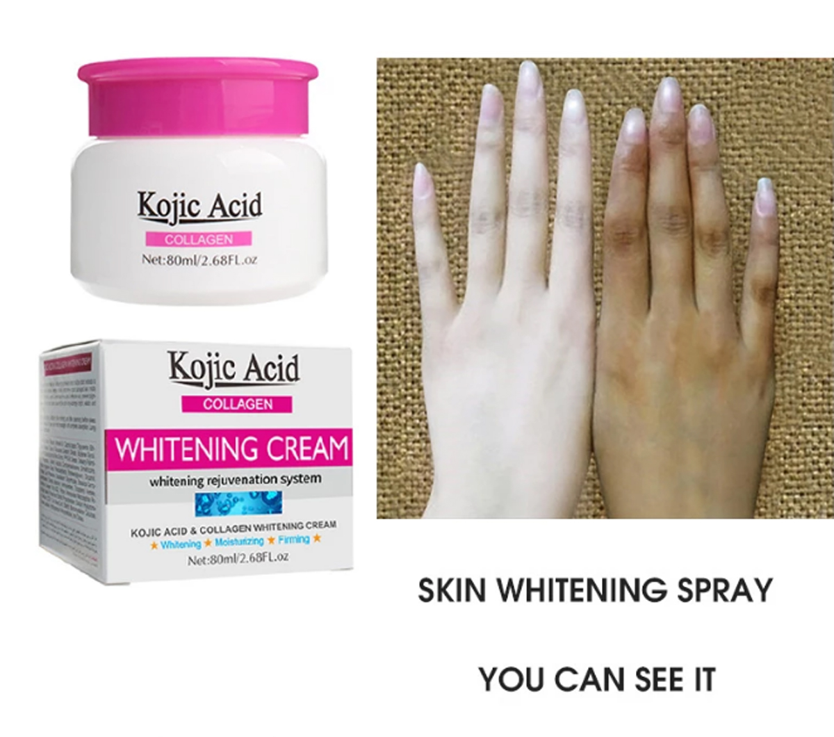 GUANJING Kojic Acid Collagen Face Body Glowing Cream 80ml- GJ7003 | Daraz.pk