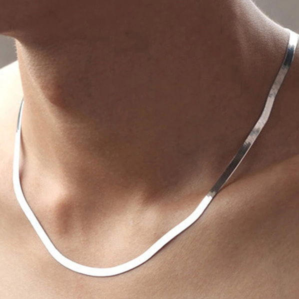 New Silver Necklace 3mm /55cm, (22 Inches) Snake Chain Stainless Steel For Girl/Woman