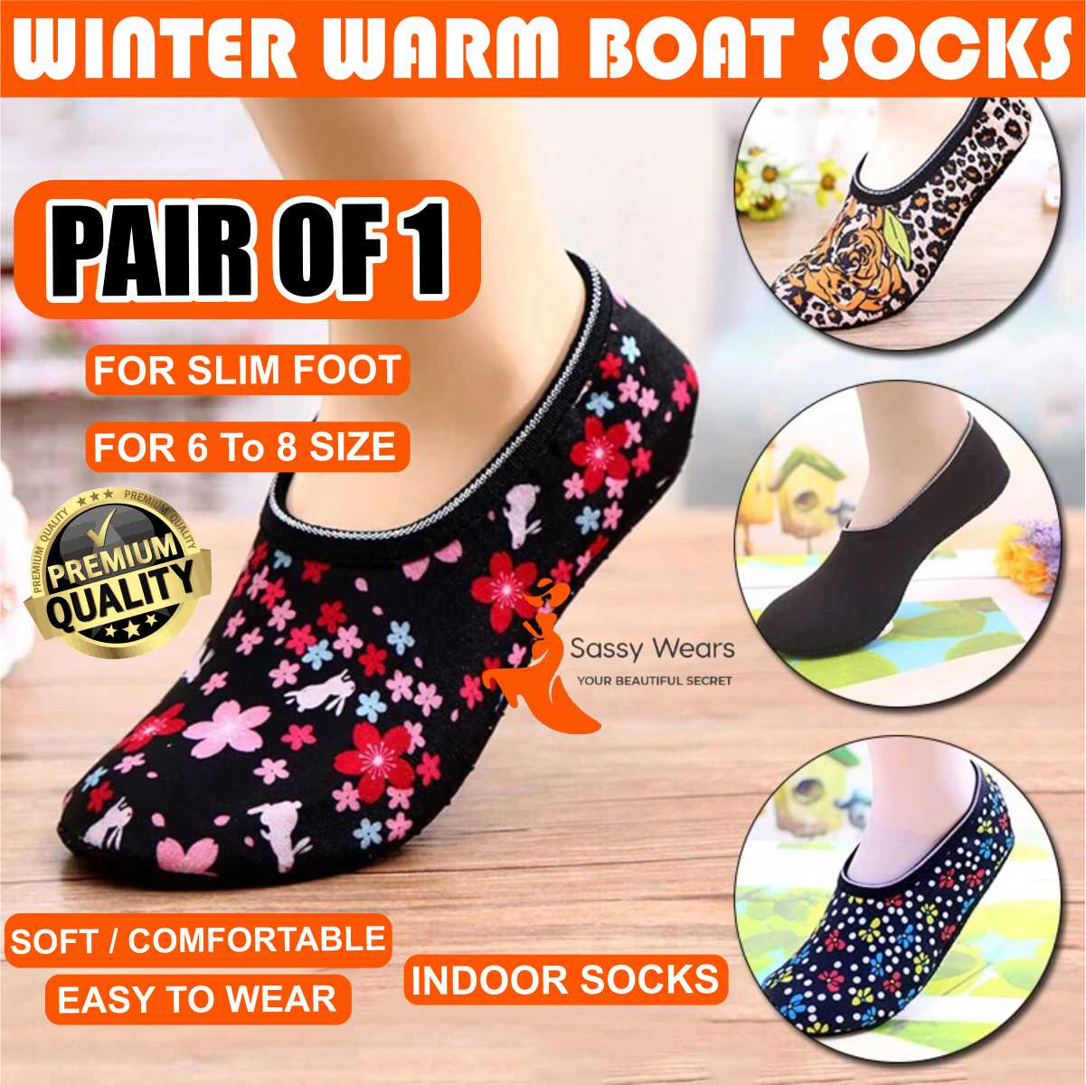 Winter Warm Autumn Boat Socks For Women Low Cut Floor Sock(RANDOM COLOUR & DESIGN)