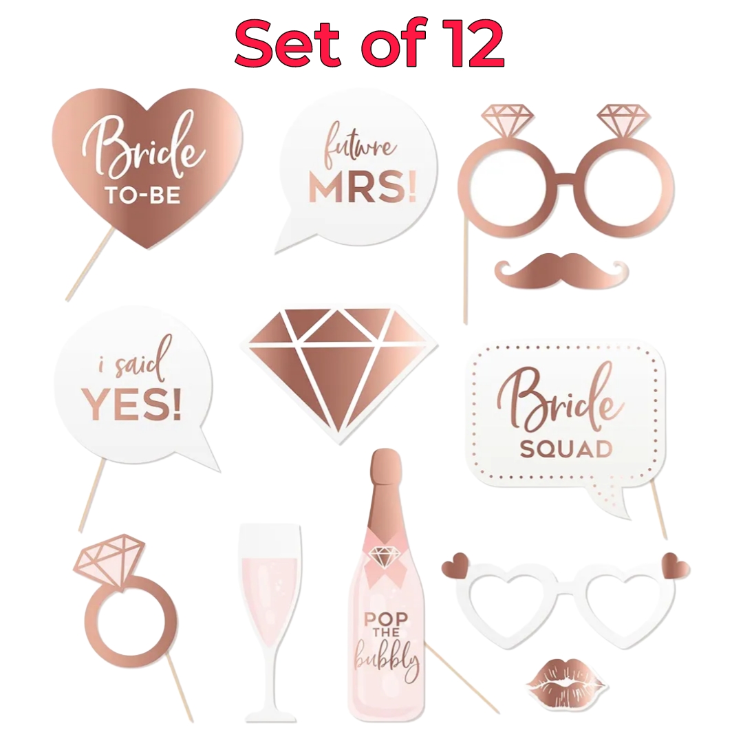 Set Of 12 Team Bride Props Bridesmaid, Bride To Be Unique Photography ...