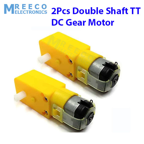 2Pcs Double Shaft 5v Yellow TT Motor DC Robot Gear Motor for DIY Projects 5V | 180RPM