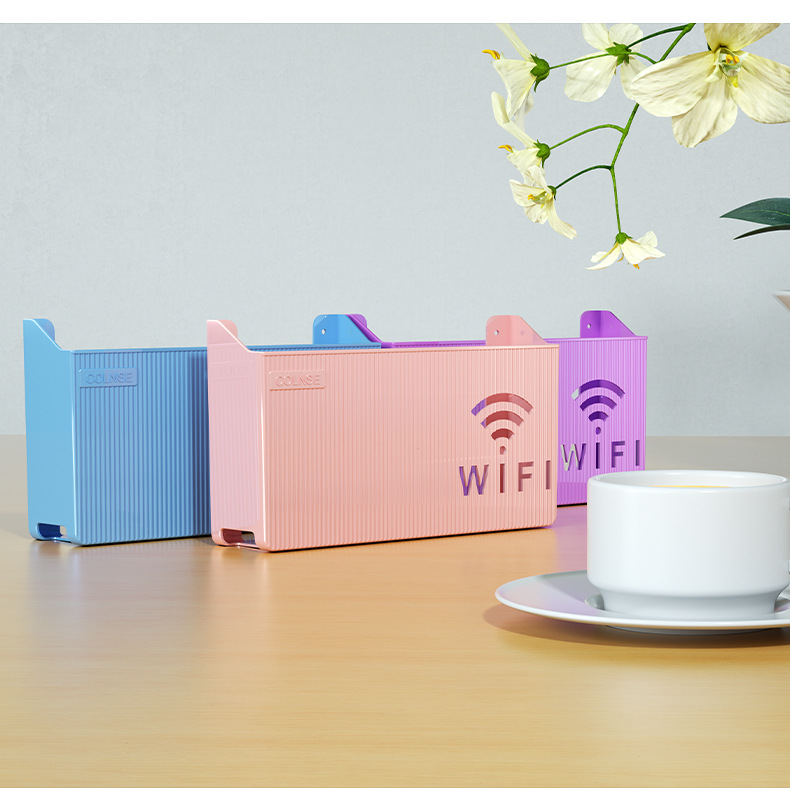 WHITE –Wifi Holder Wall Mounted WiFi Router Shelf Box – ABS Plastic Wireless Router Holder & Organizer – Hidden Cable Storage Bracket – Space Saver for Home & Office – Easy Install – Black, White, Gray, Pink – Wall Mounted Decorative Internet Box