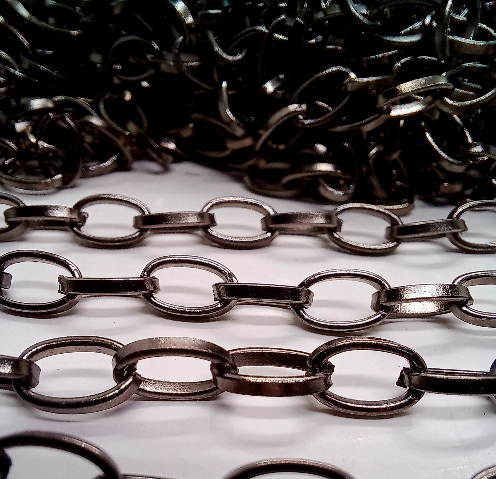 2ft long Black Texture Metal Chain, Jewelry Findings.