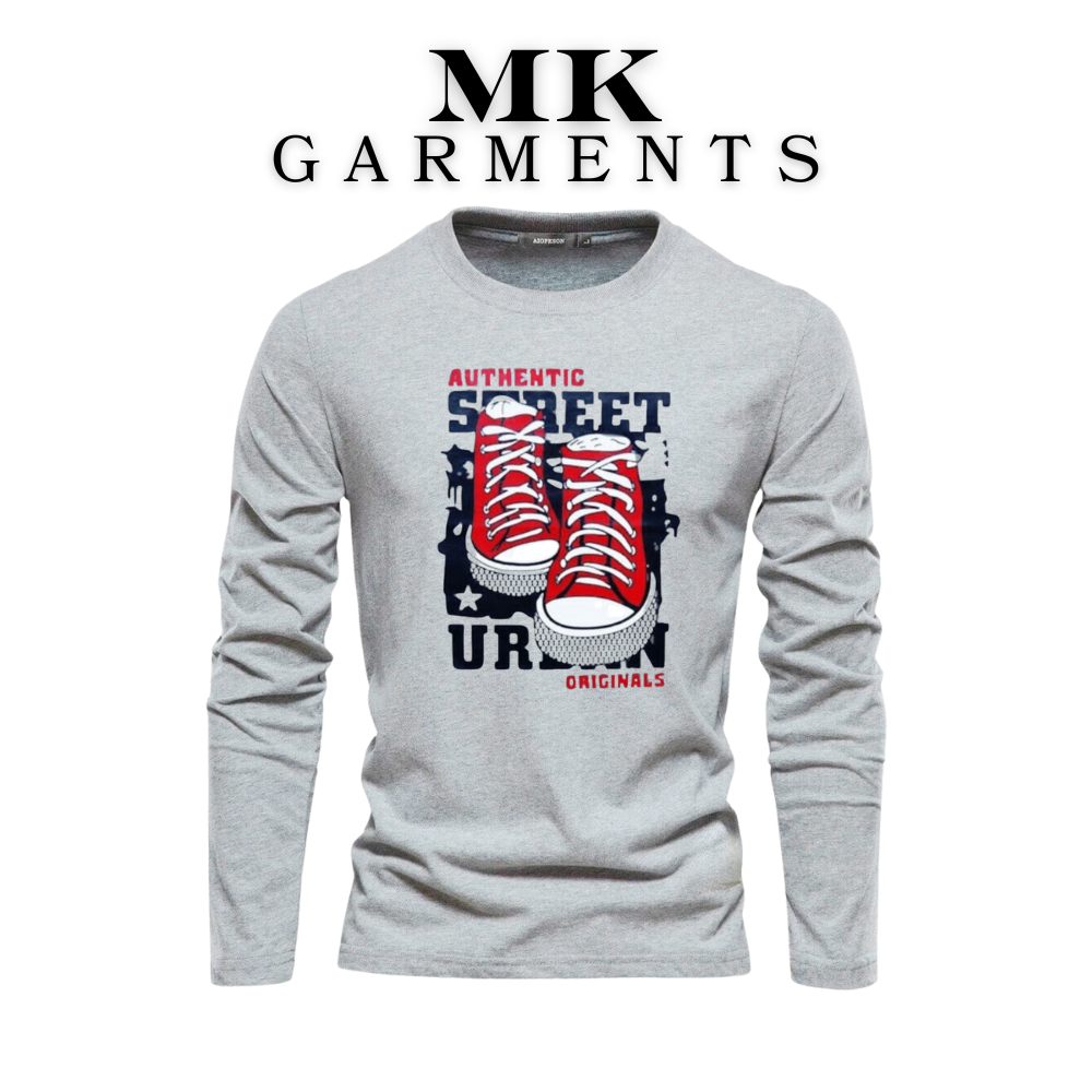 MK Garments - New Stylish Printed Full Sleeves Casual T shirt Trendy Desighn Soft Fabric Long Sleeves Men’s T-Shirts