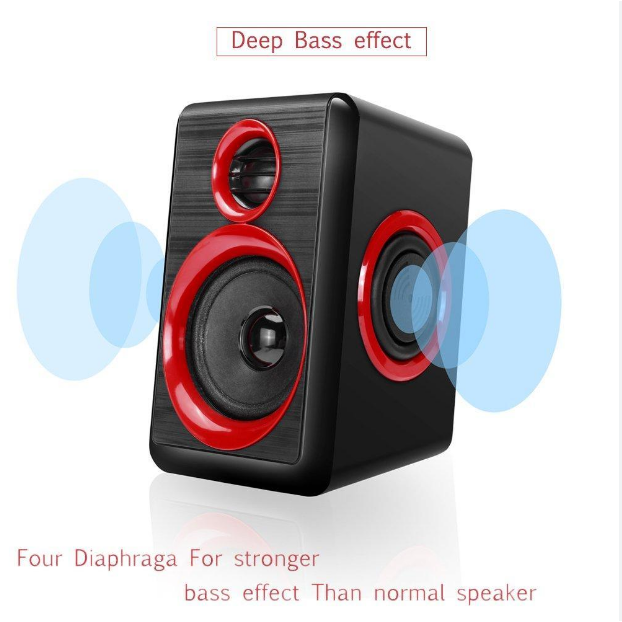 New Ft 165 Prime USB Speaker With Heavy Bass,Subwoofer, Volume Control, 3.5mm Audio, USB Wired Powered Built-in Four Loudspeaker Diaphragm Multimedia Speaker for PC/Laptops/desktop/ Computer