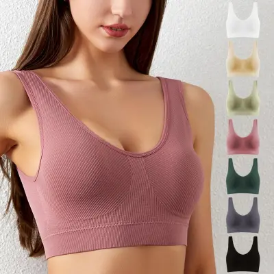 Beauty Back Underwear Women's Wireless Sports Vest Bra Small Chest Push up  plus Size Thin Tube Top Maiden Wrapped Chest