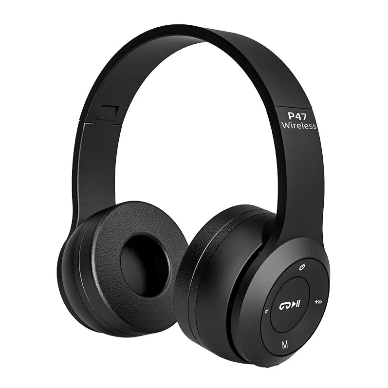 Enjoy clear sound and wireless convenience with the P47 Bluetooth Headset. Designed for everyday use, it offers stable connectivity, built-in microphone for hands-free calls, and long battery life. The foldable, lightweight design makes it easy to carry, price in Pakistan
