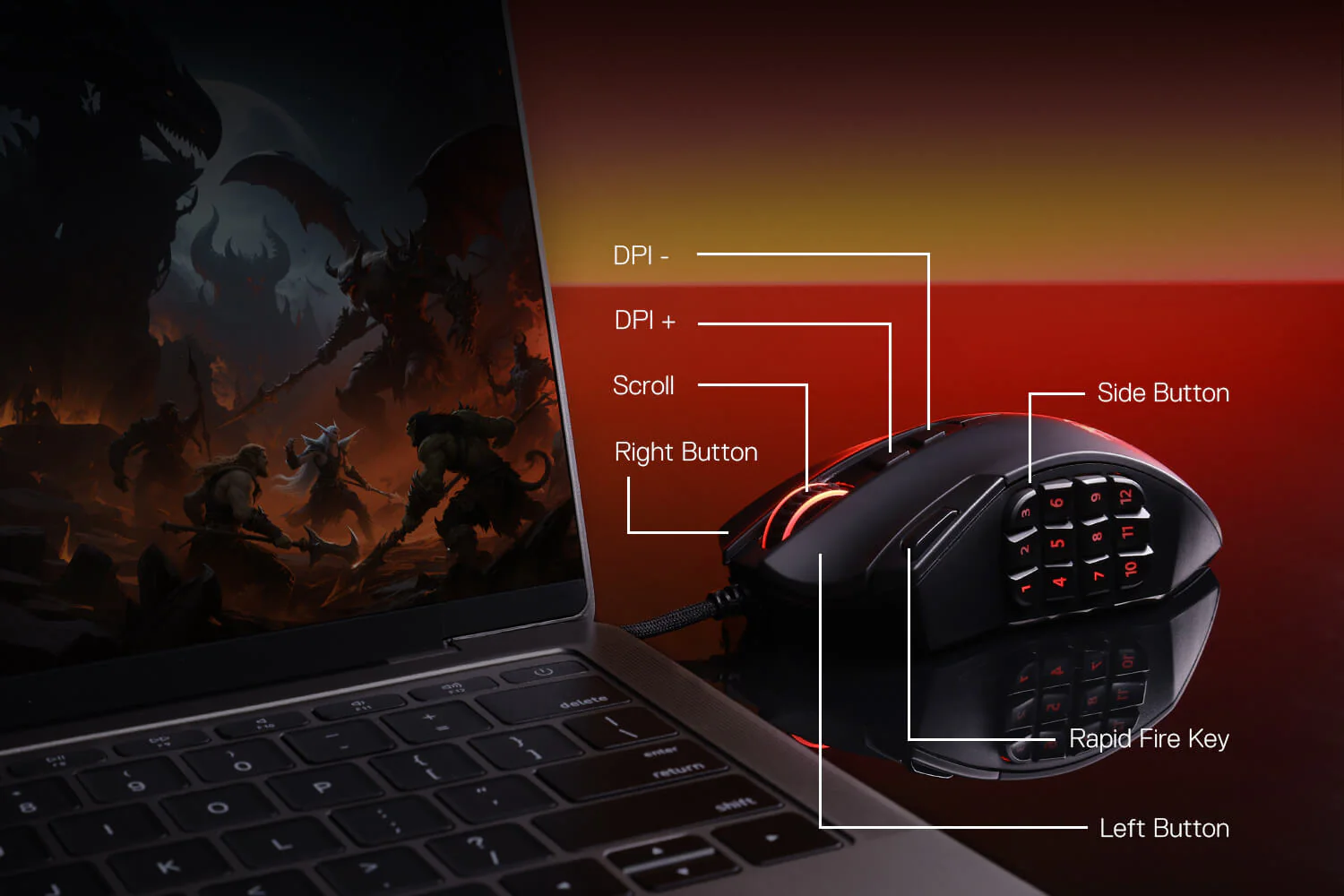 Redragon AZZINOTH M921 Wired RGB Gaming Mouse with 12 Side Macro Keys 12400 Dpi Wired RGB MMO Gaming Mouse 14 1c72576cff1045afa8fb4098973aa4e1