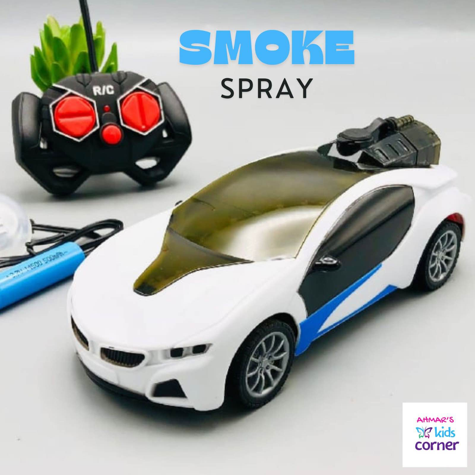 Smoke Spray RC Car for Kids – Rechargeable Remote Control Toy Vehicle | 4-Wheel Drive RC Car with Lights | Indoor & Outdoor Racing Toy