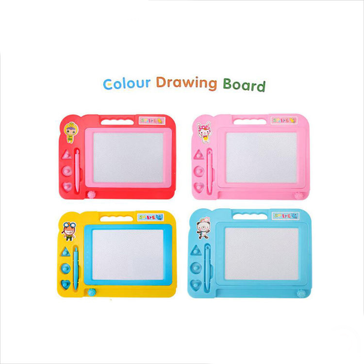 Magic Slate Drawing and Writing Board for Kids Children's Color Magnetic Magic Slate Drawing Board Cartoon Color Writing Board with 3 shapes Stamp Baby educational children's toys writing print drawing board magnetic board Best Gift For Kids