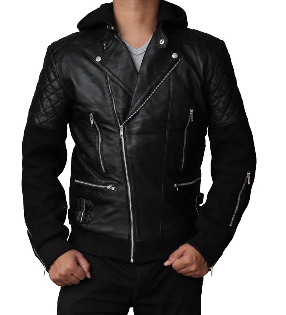 black biker aviator jacket