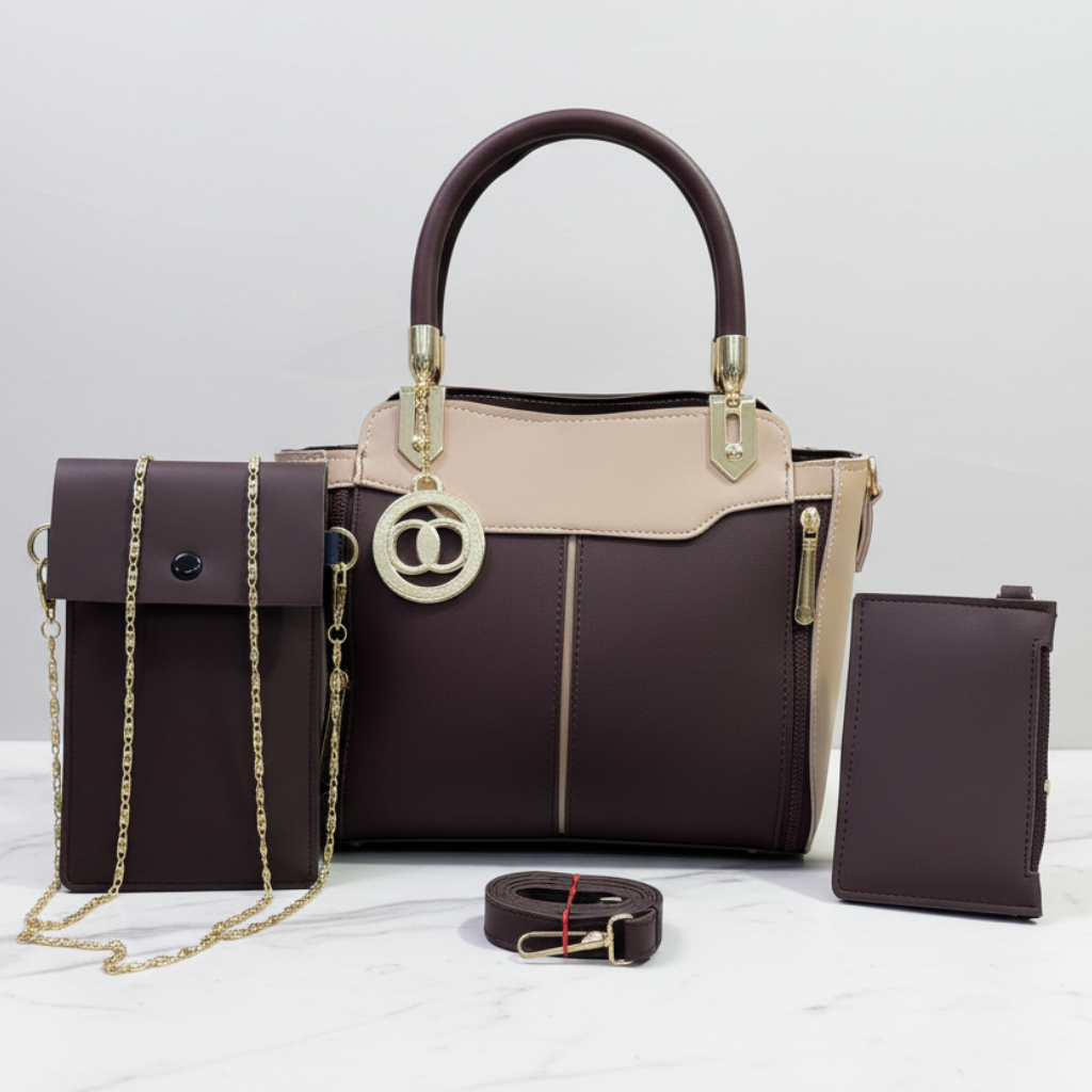 Handbags Set 3 Piece || Hand bags with pockets || New Large Capacity Handbags || Handbags For Womens || Handbags For Girl || Ladies Handbags || College Handbags For Girls || New Stylish Handbags || Cross Body & Shoulder Bags