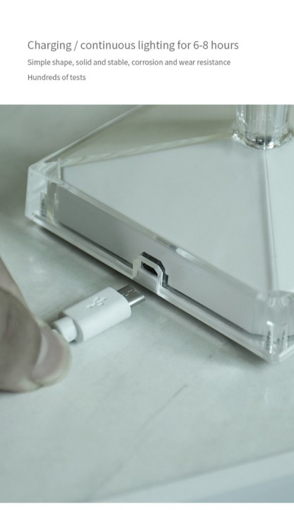 Vimite Touch Led Table Light Lamp Usb Rechargeable 3-Colors Dimming Crystal Diamond Desk Lamp Lampshade Night Light For Bedroom Room Bedside Home Decoration